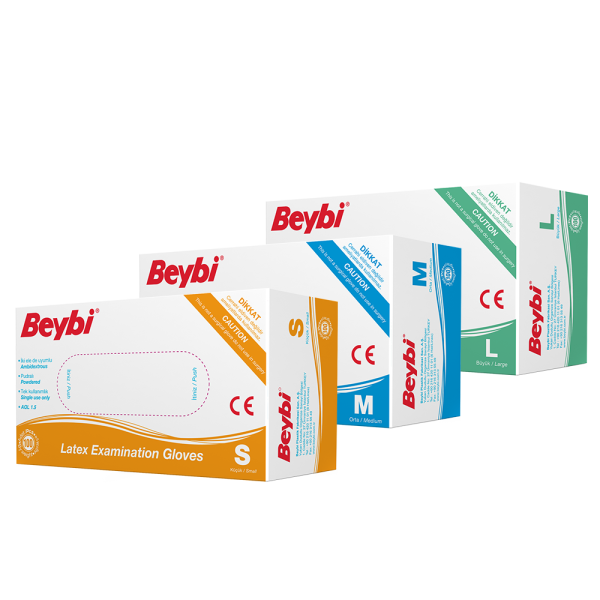Lateks Pudralı Muayene Eldiveni 100'lü - 1