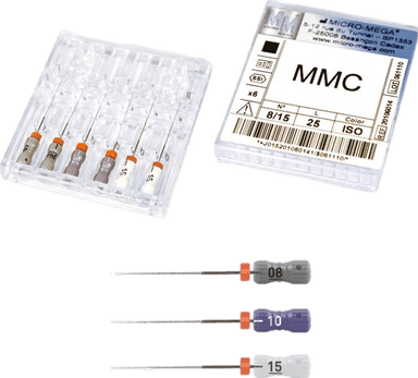 MMC K-Files Kanal Eğesi 6'lı 25mm. Asorti 8/15 No. - 1