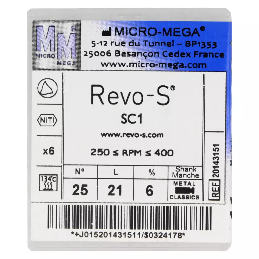 Revo-S Kanal Eğesi 6'lı 25mm. - 2